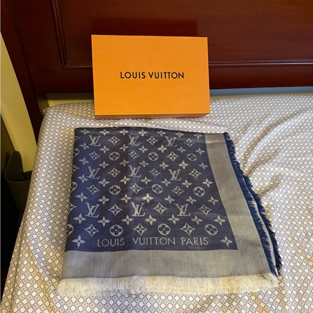 Louis Vuitton Denim color Monogram Scarf ****Price Firm***